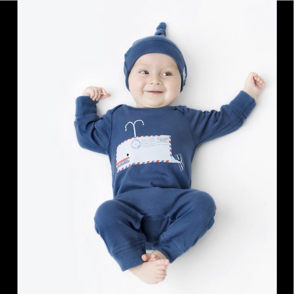 🐳 100% Organic Cotton Long Sleeve Playsuit